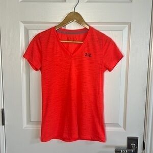 Under Armor neon red v neck